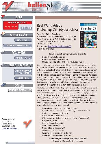 ﻿دنیای واقعی Adobe Photoshop Cs Polish Edition - (Rwapcs) کتاب الکترونیکی رایگان Helion Onepress رایگان
