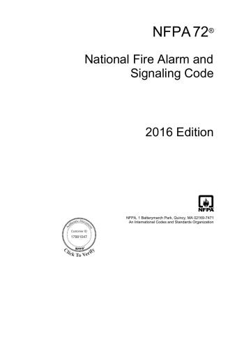 ﻿کد ملی اعلام حریق و سیگنالینگ NFPA 72:2016