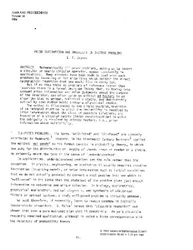 اطلاعات قبلی و ابهام ، مشکلات ناخوشایند