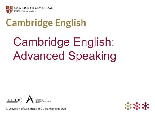 ﻿Cambridge English: Advanced Speaking - Teacher's Guides