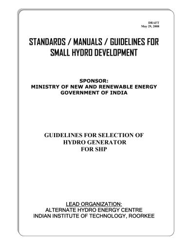 ﻿انتخاب ژنراتور برای SHP (پیش نویس)، AHEC Roorkee، هند