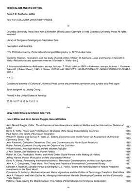 ﻿Keohane، سردبیر. نئورئالیسم و ​​منتقدان آن