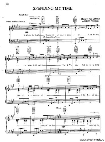 ﻿روکست. صرف وقتم (پیانو|Notы)