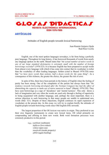 ﻿نگرش انگلیسی ها نسبت به وام گیری واژگانی