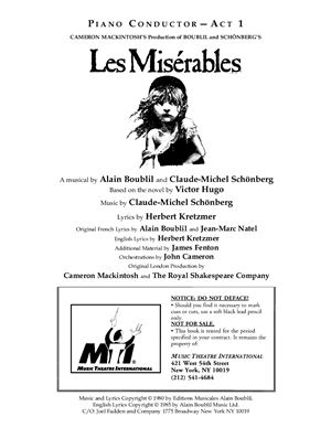 ﻿بدبخت موزیکال در 2 پرده. نت رهبر پیانو