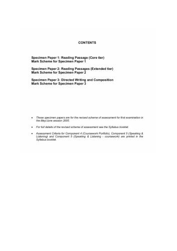 ﻿زبان اول انگلیسی: IGCSE (2003-2009)