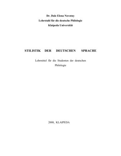 سبک شناسی زبان آلمانی