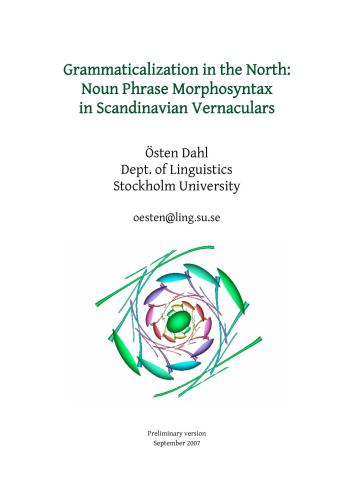 ﻿دستور زبان در شمال: عبارت اسمی Morphosyntax در زبان عامیانه اسکاندیناوی