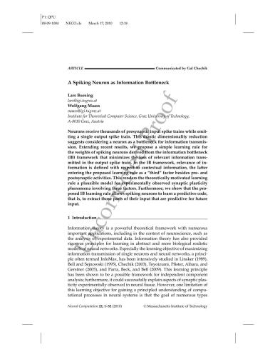 ﻿یک نورون پراکنده به عنوان گلوگاه اطلاعاتی