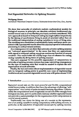 ﻿شبکه های سیگموئیدی سریع از طریق نورون های اسپکینگ