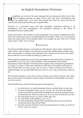 ﻿دیکشنری هموفون انگلیسی