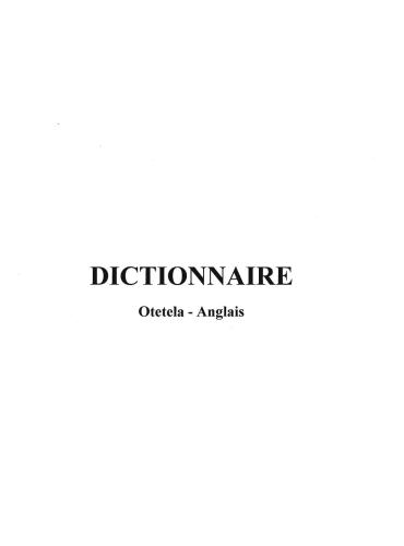 ﻿Dictionnaire Otetela - Anglais