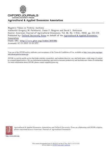 ارزشهای منفی در مزایده های ویکری
