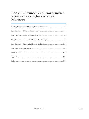 ﻿CFA سطح 1 کتاب 1: استانداردهای اخلاقی و حرفه ای و روش های کمی 2016