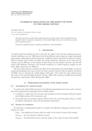 ﻿شبیه سازی عددی اثر باد بر حرکت موشک