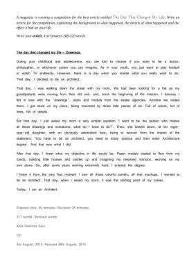 ﻿CPE Writing-article روزی که زندگی من را تغییر داد - نقاشی