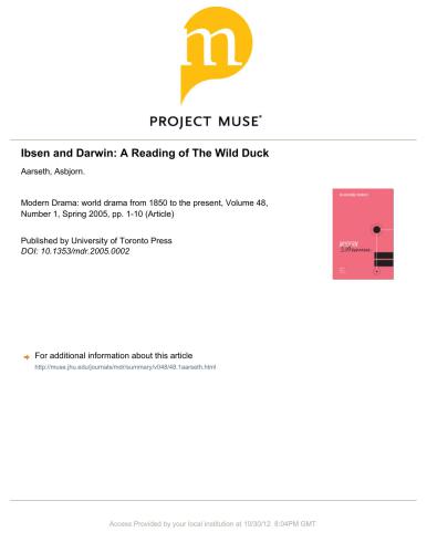 ﻿ایبسن و داروین: خوانشی از اردک وحشی