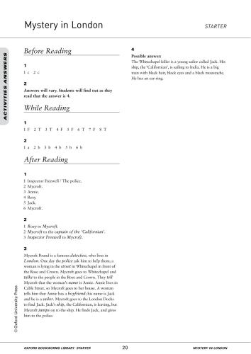 ﻿راز در لندن (فعالیت ها)