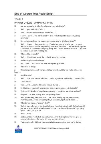 ﻿مجموع تست های پایان دوره متوسطه انگلیسی با پاسخنامه و رونوشت