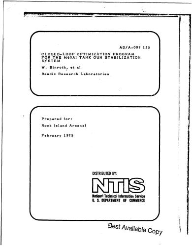 ﻿برنامه بهینه سازی حلقه بسته برای سیستم تثبیت اسلحه تانک M60A1