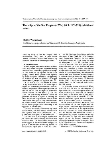 ﻿کشتی های مردم دریا (IJNA, 10.3: 187-220): یادداشت های اضافی