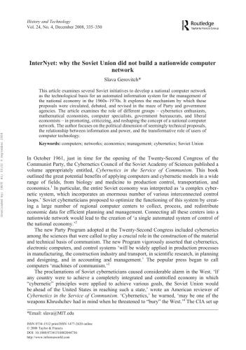 ﻿InterNyet: چرا اتحاد جماهیر شوروی یک شبکه کامپیوتری سراسری ایجاد نکرد؟