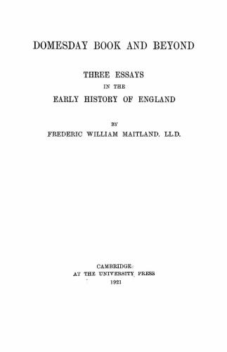 ﻿کتاب Domesday و فراتر از آن. سه مقاله در اوایل تاریخ انگلستان