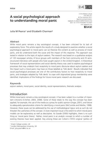 ﻿یک رویکرد روانشناختی اجتماعی برای درک وحشت اخلاقی