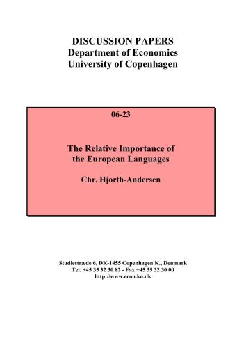 ﻿اهمیت نسبی زبانهای اروپایی