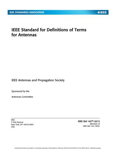 ﻿استاندارد IEEE Std 145-2013 IEEE برای تعاریف اصطلاحات آنتن ها
