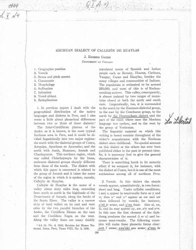 ﻿گویش کچوانی Callejon de Huaylas