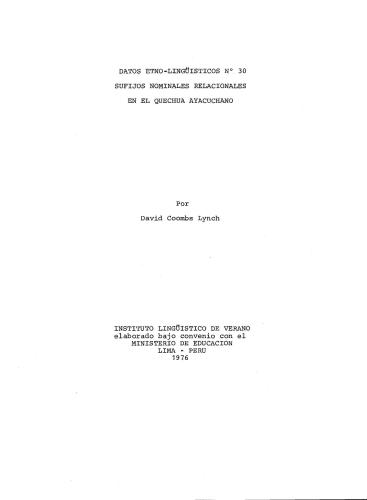 ﻿پسوندهای اسمی رابطه ای در Ayacucho Quechua