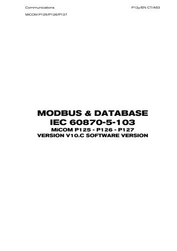 ﻿Areva MiCOM P125 - رله جهت دار/غیر جهت دار. ارتباطات