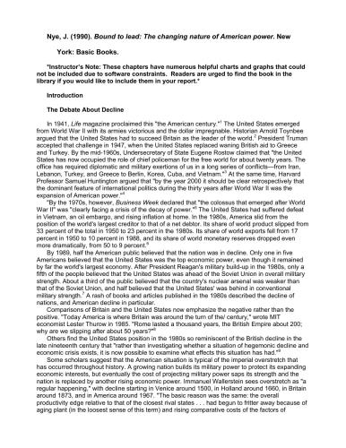 ﻿مقید به رهبری: ماهیت در حال تغییر قدرت آمریکا
