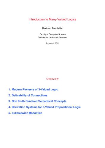 مقدمه ای بر منطق ارزشمند