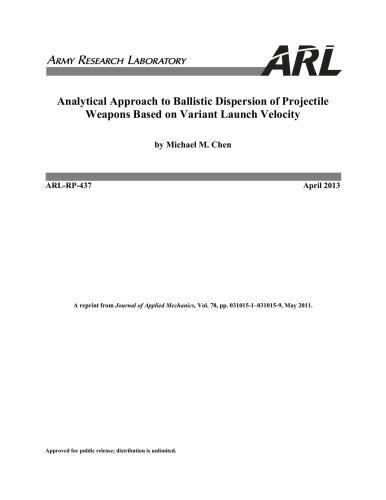 ﻿رویکرد تحلیلی برای پراکندگی بالستیک سلاح های پرتابه بر اساس سرعت پرتاب نوع