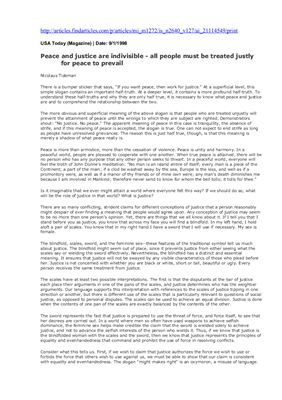 ﻿صلح و عدالت غیرقابل تقسیم هستند - برای برقراری صلح باید با همه مردم عادلانه رفتار شود