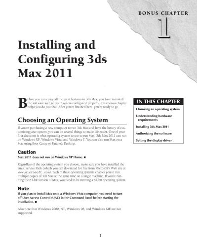 ﻿3ds Max 2011 Bible - Bonus Chapter