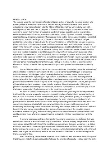 ﻿تاریخچه مختصری از سامورایی ها