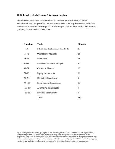﻿بعد از ظهر امتحان آزمایشی CFA شوسر 2009