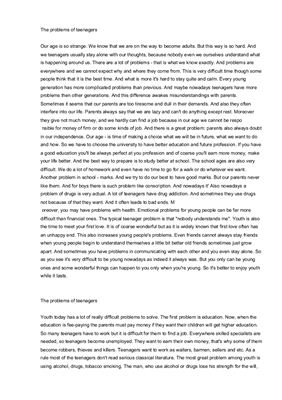 ﻿موضوع مشکلات نوجوانان