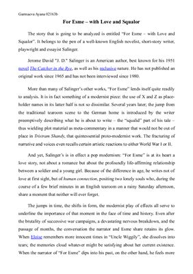 ﻿Анализ For Esme - با عشق و بدبختی