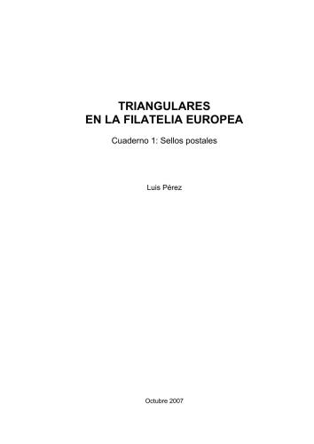 ﻿Triangulares in Filatelia Europea, Cuaderno 1: Postal sellos. Треугольные марки в европейской филателии. کلید 1: Почтовые مارکی