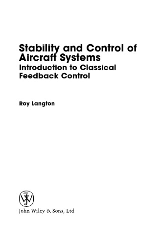 ﻿پایداری و کنترل سیستم های هواپیما: مقدمه ای بر کلاسیک..