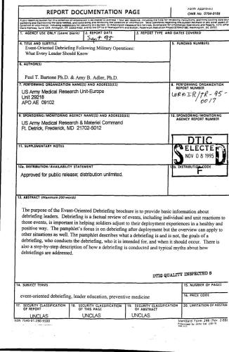 ﻿مروری بر رویدادها به دنبال عملیات نظامی: آنچه هر رهبر باید بداند