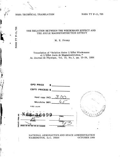 ﻿رابطه بین اثر Wiedemann و اثر مغناطیسی ژول