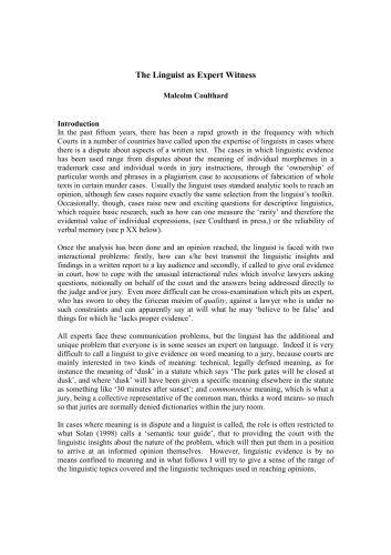 ﻿زبان شناس به عنوان شاهد خبره