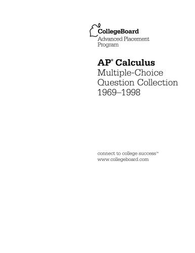 ﻿مجموعه سوالات چند گزینه ای AP Calculus 1969-1998