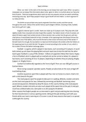 ﻿موضوع ورزش در بریتانیا