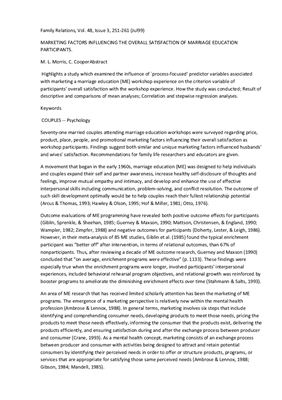 ﻿عوامل بازاریابی موثر بر رضایت کلی شرکت کنندگان در آموزش ازدواج